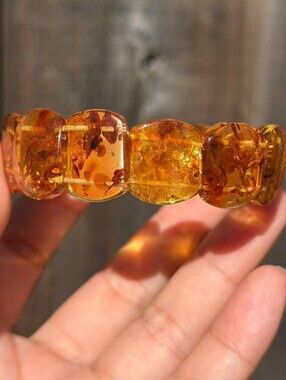 7 Inches Honey Amber Stretch Bracelet
